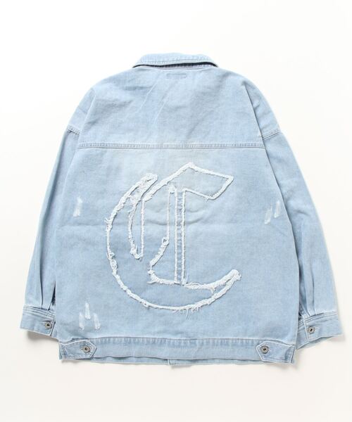 RE730（アールイーセブンサーティー）の「RE730 デニムフリンジGジャン（デニムジャケット・メンズ・サックスブルー/ブルー/ブラック・XL/M/L）」の4枚目の写真