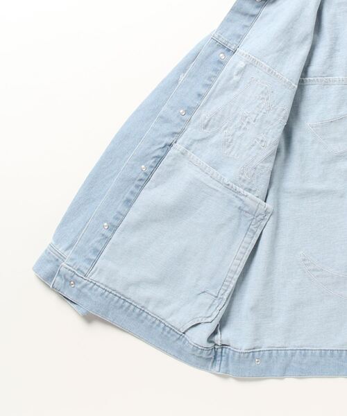 RE730（アールイーセブンサーティー）の「RE730 デニムフリンジGジャン（デニムジャケット・メンズ・サックスブルー/ブルー/ブラック・XL/M/L）」の5枚目の写真