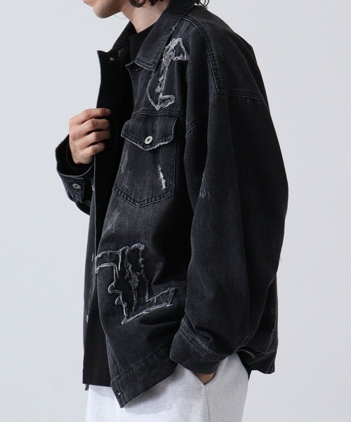 RE730（アールイーセブンサーティー）の「RE730 デニムフリンジGジャン（デニムジャケット・メンズ・サックスブルー/ブルー/ブラック・XL/M/L）」の21枚目の写真