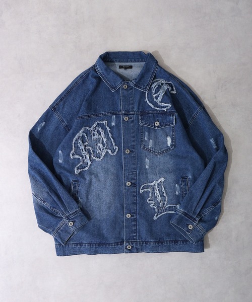 RE730（アールイーセブンサーティー）の「RE730 デニムフリンジGジャン（デニムジャケット・メンズ・サックスブルー/ブルー/ブラック・XL/M/L）」の9枚目の写真