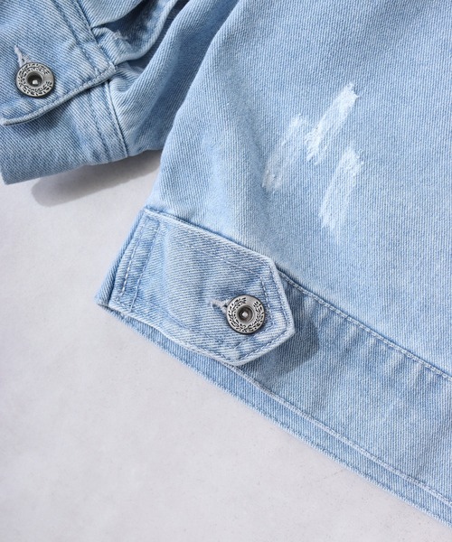 RE730（アールイーセブンサーティー）の「RE730 デニムフリンジGジャン（デニムジャケット・メンズ・サックスブルー/ブルー/ブラック・XL/M/L）」の15枚目の写真