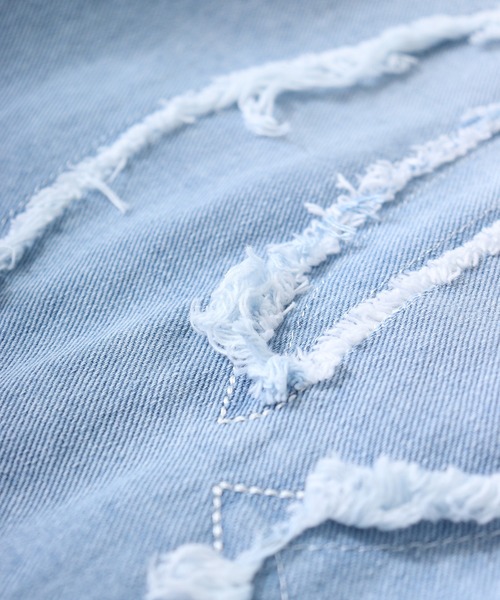 RE730（アールイーセブンサーティー）の「RE730 デニムフリンジGジャン（デニムジャケット・メンズ・サックスブルー/ブルー/ブラック・XL/M/L）」の16枚目の写真