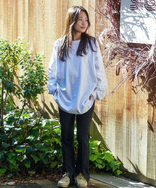 RVCA（ルーカ）の「RVCA メンズ  RECESSION LS TEE ロンＴ【2023年冬モデル】/ルーカワンポイントブランドロゴ無地クルーネックオーバーサイズロングTシャツ（Tシャツ/カットソー・メンズ・ホワイト/チョコ/ブラック/オリーブ・SMALL/MEDIUM/LARGE/X-LARGE）」の12枚目の写真