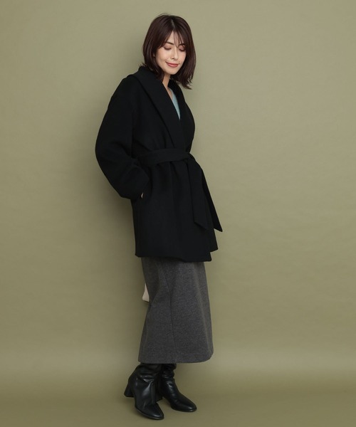Elura(エルーラ)の「スペリオルウールハーフガウンコート/964438(その他アウター・レディース・グレー/ブラック/ベージュ・FREE)」の4枚目の写真