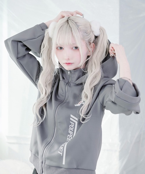 Pal elfy(パルエルフィー)の「フレア袖ジャージ(ジャージ・レディース・ネイビー/グレー・フリー)」の6枚目の写真