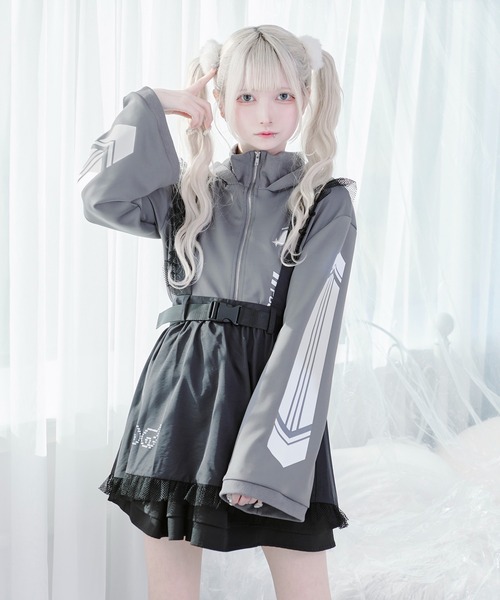 Pal elfy(パルエルフィー)の「フレア袖ジャージ(ジャージ・レディース・ネイビー/グレー・フリー)」の15枚目の写真