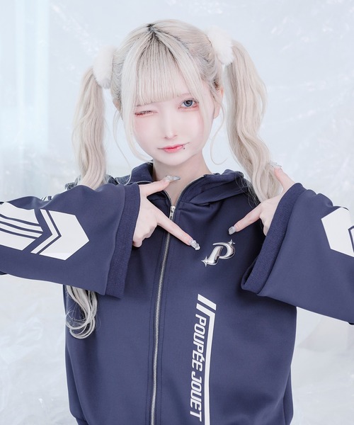 Pal elfy(パルエルフィー)の「フレア袖ジャージ(ジャージ・レディース・ネイビー/グレー・フリー)」の20枚目の写真