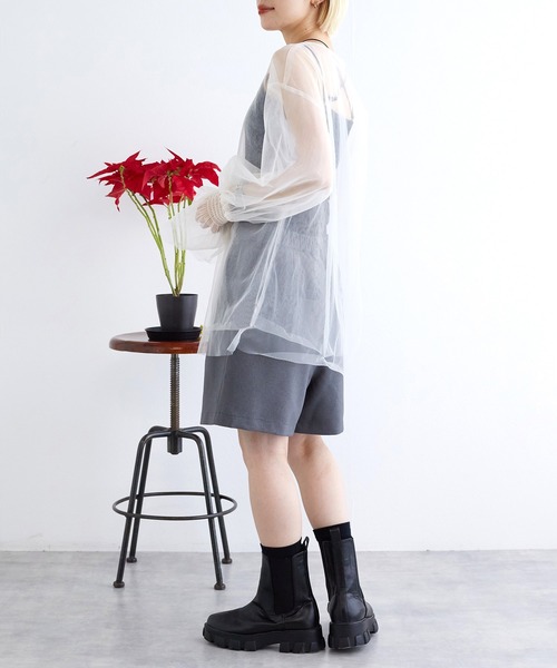 w closet（ダブルクローゼット）の「チュールボリュームプルオーバー（シャツ/ブラウス・レディース・ブラック/キナリ・FREE）」の8枚目の写真