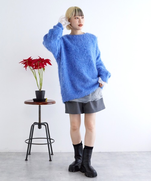 w closet（ダブルクローゼット）の「チュールボリュームプルオーバー（シャツ/ブラウス・レディース・ブラック/キナリ・FREE）」の12枚目の写真