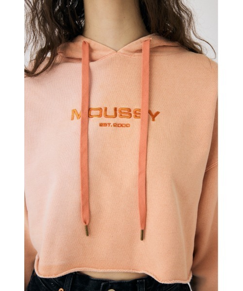 MOUSSY（マウジー）の「MOUSSY GARMENT DYE フ―ディー（パーカー・レディース・オレンジ/ネイビー/アイボリー・FREE）」の11枚目の写真