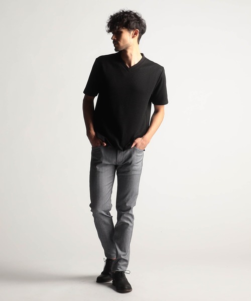 NICOLE CLUB FOR MEN（ニコルクラブフォーメン）の「ボックスミニワッフル半袖Tシャツ（Tシャツ/カットソー・メンズ・ブラック系/ホワイト系/ブラック/ネイビー系・MEDIUM/LARGE/X-LARGE）」の15枚目の写真