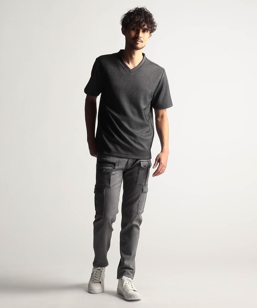 NICOLE CLUB FOR MEN（ニコルクラブフォーメン）の「ボックスミニワッフル半袖Tシャツ（Tシャツ/カットソー・メンズ・ブラック系/ホワイト系/ブラック/ネイビー系・MEDIUM/LARGE/X-LARGE）」の17枚目の写真