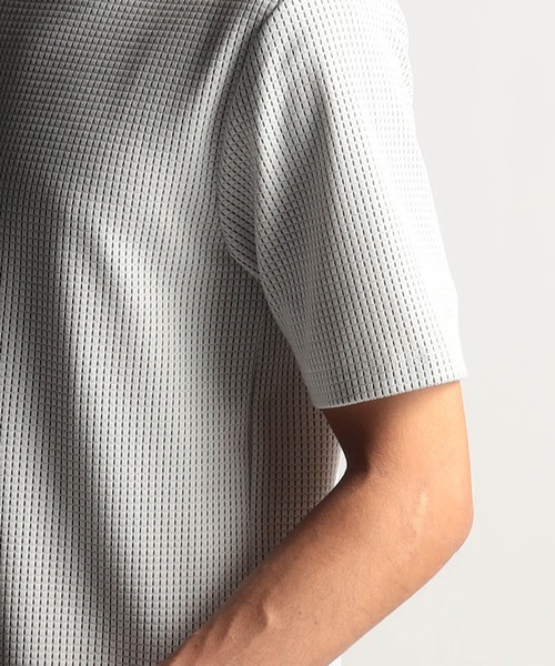 NICOLE CLUB FOR MEN（ニコルクラブフォーメン）の「ボックスミニワッフル半袖Tシャツ（Tシャツ/カットソー・メンズ・ブラック系/ホワイト系/ブラック/ネイビー系・MEDIUM/LARGE/X-LARGE）」の8枚目の写真