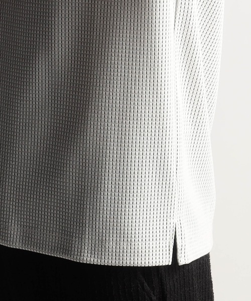 NICOLE CLUB FOR MEN（ニコルクラブフォーメン）の「ボックスミニワッフル半袖Tシャツ（Tシャツ/カットソー・メンズ・ブラック系/ホワイト系/ブラック/ネイビー系・MEDIUM/LARGE/X-LARGE）」の9枚目の写真