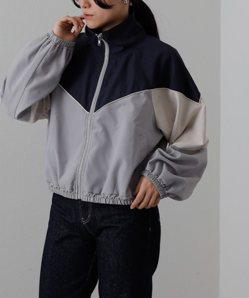 COLONY 2139（コロニートゥーワンスリーナイン）の「カラーブロッキングトラックジャケット（ジャージ・レディース・アイボリー/ネイビー/ブラック・FREE）」の22枚目の写真