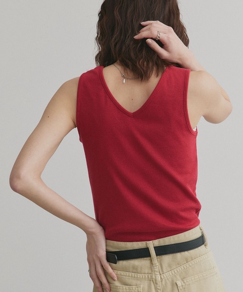 ad thie（アドティエ）の「前後2WAYタンクトップ（タンクトップ・レディース・パープル/ライトブルー/ピンク/グリーン/アイボリー/オフホワイト/ライトグリーン/グレイッシュベージュ/ブラック/チャコール/ミント/カーキ/ブラウン/レッド・LARGE/LL/MEDIUM）」の21枚目の写真