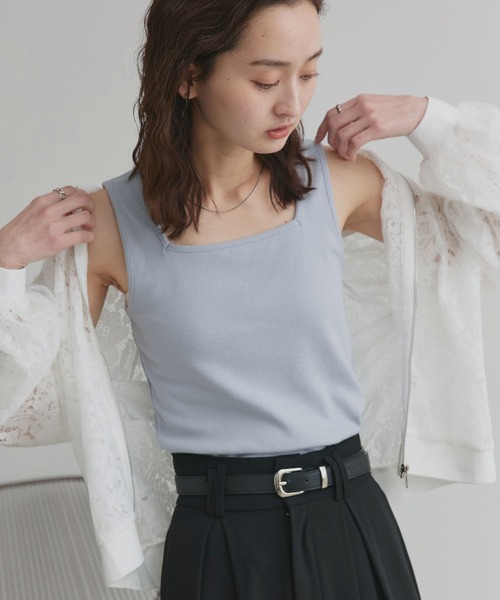 FIGS グレー XS タンクトップとパンツセット non-hedge アンサンブル風タンクトップ・パンツセットアップ|TiMTiM