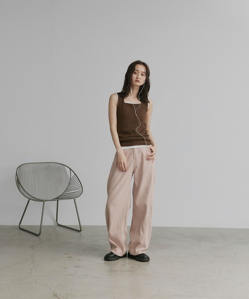 ad thie(アドティエ)の「前後2WAYタンクトップ(タンクトップ・レディース・パープル/ライトブルー/ピンク/グリーン/アイボリー/オフホワイト/ライトグリーン/グレイッシュベージュ/ブラック/チャコール/ミント/カーキ/ブラウン/レッド/ホワイト系/ダークブラウン・LARGE/LL/MEDIUM/SMALL)」の17枚目の写真