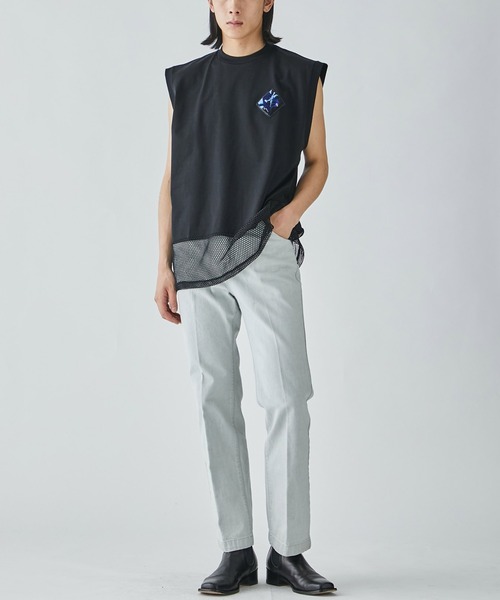 TOGA VIRILIS(トーガ ビリリース)の「Mesh sleeveless top(タンクトップ・メンズ・ホワイト/ブラック・46/48)」の13枚目の写真