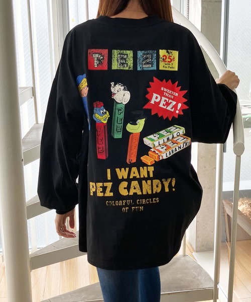 GLAMOROUS JANE(グラマラスジェーン)の「PEZプリントロンT(Tシャツ/カットソー・レディース・ブラック/オフホワイト/チャコールグレー・FREE)」の7枚目の写真