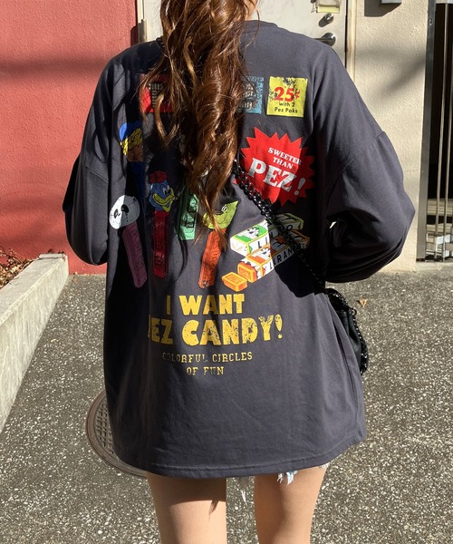 GLAMOROUS JANE(グラマラスジェーン)の「PEZプリントロンT(Tシャツ/カットソー・レディース・ブラック/オフホワイト/チャコールグレー・FREE)」の13枚目の写真