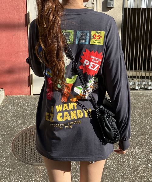 GLAMOROUS JANE(グラマラスジェーン)の「PEZプリントロンT(Tシャツ/カットソー・レディース・ブラック/オフホワイト/チャコールグレー・FREE)」の8枚目の写真