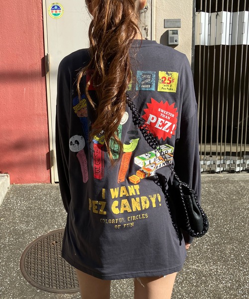 GLAMOROUS JANE(グラマラスジェーン)の「PEZプリントロンT(Tシャツ/カットソー・レディース・ブラック/オフホワイト/チャコールグレー・FREE)」の10枚目の写真