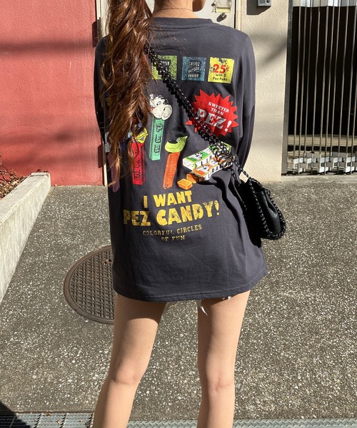 GLAMOROUS JANE(グラマラスジェーン)の「PEZプリントロンT(Tシャツ/カットソー・レディース・ブラック/オフホワイト/チャコールグレー・FREE)」の14枚目の写真