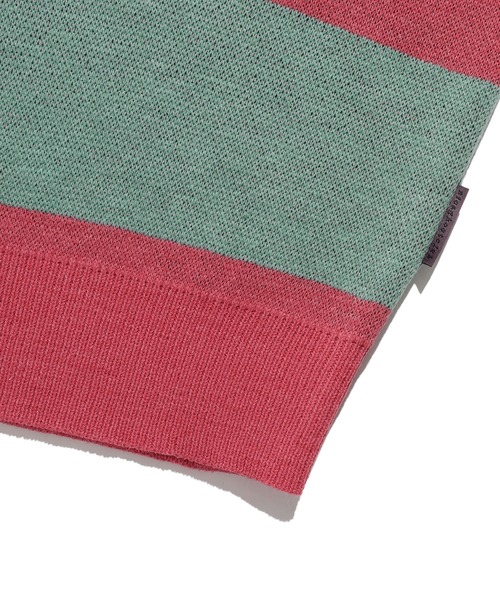 NICE GHOST CLUB(ナイスゴーストクラブ)の「A'GEM/9 × .kom『NICE GHOST CLUB/ナイスゴーストクラブ』 BABY DEVIL STRIPE KNIT/ベビーデビル ストライプ ニット(ニット/セーター・メンズ・ピンク/イエロー・M/L)」の18枚目の写真