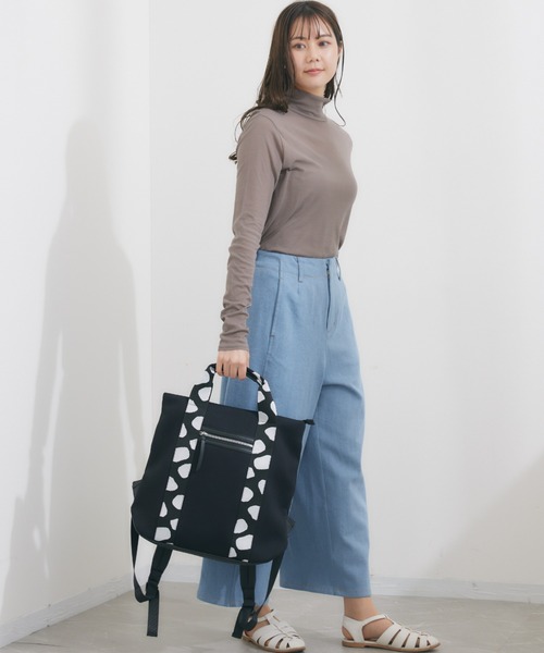 KATHARINE ROSS（キャサリンロス）の「【KATHARINE ROSS】WEB限定　パターンテープリュック（バックパック/リュック・レディース・ブラック/グレイッシュベージュ・MEDIUM）」の12枚目の写真