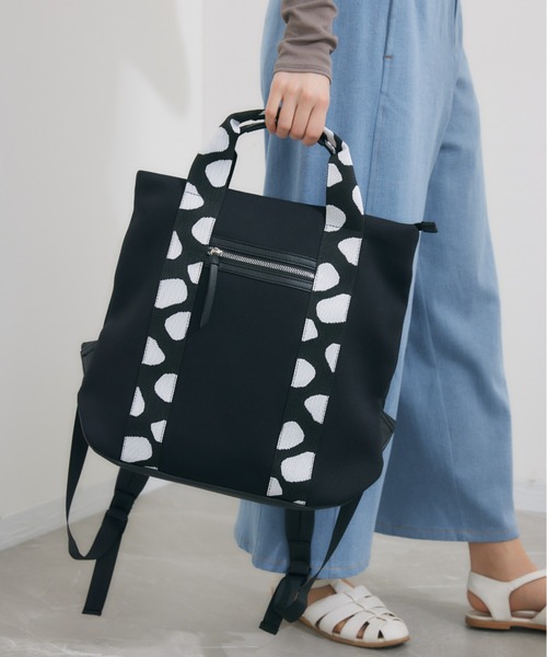 KATHARINE ROSS（キャサリンロス）の「【KATHARINE ROSS】WEB限定　パターンテープリュック（バックパック/リュック・レディース・ブラック/グレイッシュベージュ・MEDIUM）」の14枚目の写真