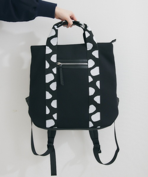 KATHARINE ROSS（キャサリンロス）の「【KATHARINE ROSS】WEB限定　パターンテープリュック（バックパック/リュック・レディース・ブラック/グレイッシュベージュ・MEDIUM）」の18枚目の写真