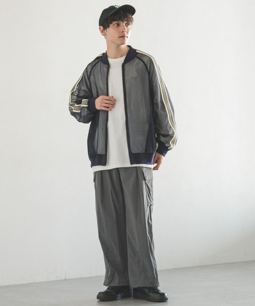 PERSON'S(パーソンズ)の「【PERSON’S/パーソンズ】サイドラインメッシュトラックルーズジャケット(ブルゾン・メンズ・ホワイト/ネイビー・MEDIUM/LARGE)」の11枚目の写真