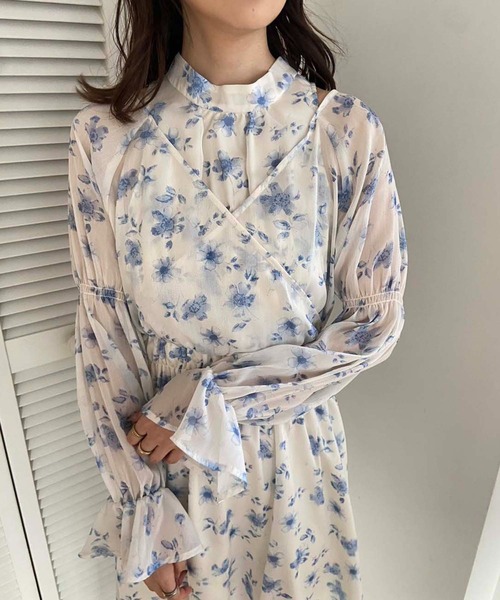 one after another NICE CLAUP(ワンアフターアナザーナイスクラップ)の「カシュクールアソートロングワンピース(ワンピース・レディース・ホワイト/ベージュ/ホワイト系その他/モカ・FREE)」の11枚目の写真