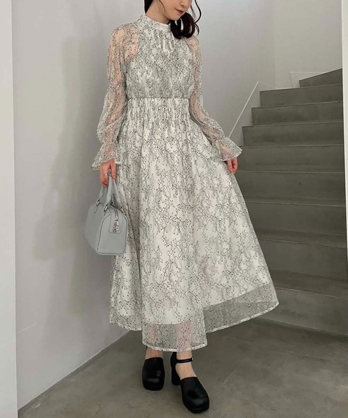 one after another NICE CLAUP(ワンアフターアナザーナイスクラップ)の「カシュクールアソートロングワンピース(ワンピース・レディース・ホワイト/ベージュ/ホワイト系その他/モカ・FREE)」の15枚目の写真