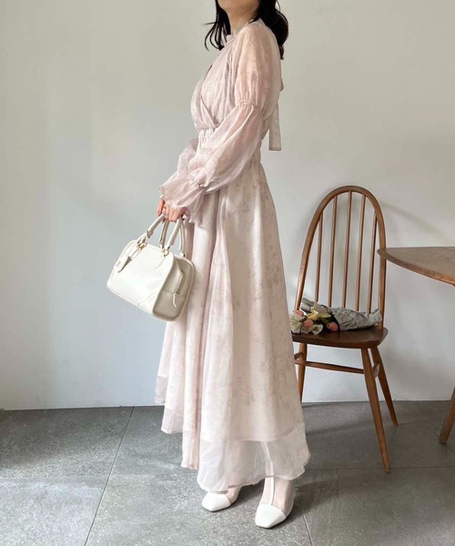 one after another NICE CLAUP(ワンアフターアナザーナイスクラップ)の「カシュクールアソートロングワンピース(ワンピース・レディース・ホワイト/ベージュ/ホワイト系その他/モカ・FREE)」の19枚目の写真