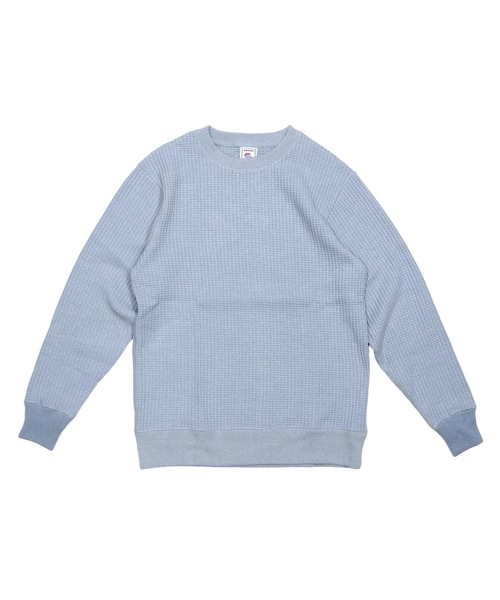 JEMORGAN（ジェーイーモーガン）の「【JEMORGAN / ジェーイーモーガン】ビッグワッフルトレーナー（スウェット・メンズ・サックスブルー/カーキ/ブラック/ブルー/ピンク/グリーン/杢グレー/オフホワイト/ホワイト系/ブルーグリーン/チャコールグレー/ダークオレンジ/ブラック系/モカ/ベージュ/オートミール/ネイビー/パープル/オレンジ/ブラウン・L/M/XL/S）」の14枚目の写真