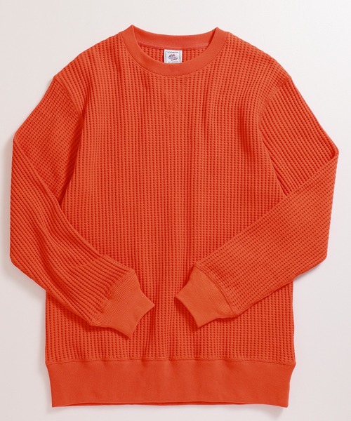 JEMORGAN（ジェーイーモーガン）の「【JEMORGAN / ジェーイーモーガン】ビッグワッフルトレーナー（スウェット・メンズ・サックスブルー/カーキ/ブラック/ブルー/ピンク/グリーン/杢グレー/オフホワイト/ホワイト系/ブルーグリーン/チャコールグレー/ダークオレンジ/ブラック系/モカ/ベージュ/オートミール/ネイビー/パープル/オレンジ/ブラウン・L/M/XL/S）」の19枚目の写真