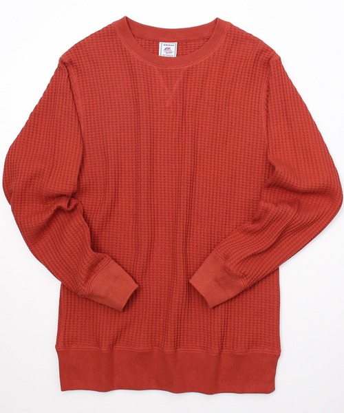 JEMORGAN（ジェーイーモーガン）の「【JEMORGAN / ジェーイーモーガン】ビッグワッフルトレーナー（スウェット・メンズ・サックスブルー/カーキ/ブラック/ブルー/ピンク/グリーン/杢グレー/オフホワイト/ホワイト系/ブルーグリーン/チャコールグレー/ダークオレンジ/ブラック系/モカ/ベージュ/オートミール/ネイビー/パープル/オレンジ/ブラウン・L/M/XL/S）」の20枚目の写真