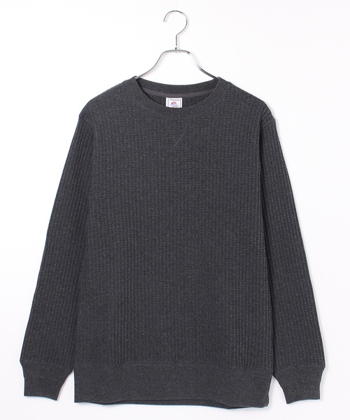 JEMORGAN（ジェーイーモーガン）の「【JEMORGAN / ジェーイーモーガン】ビッグワッフルトレーナー（スウェット・メンズ・サックスブルー/カーキ/ブラック/ブルー/ピンク/グリーン/杢グレー/オフホワイト/ホワイト系/ブルーグリーン/チャコールグレー/ダークオレンジ/ブラック系/モカ/ベージュ/オートミール/ネイビー/パープル/オレンジ/ブラウン・L/M/XL/S）」の22枚目の写真