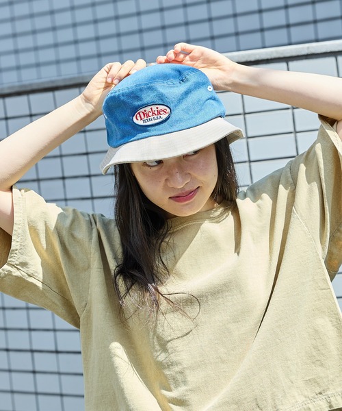 Dickies(ディッキーズ)の「Dickies/ディッキーズ EX WAPPEN BUCKET HAT バケットハット(ハット・メンズ・サックスブルー/ブラック/インディゴブルー/ホワイト・FREE)」の3枚目の写真
