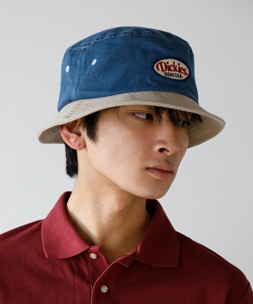Dickies(ディッキーズ)の「Dickies/ディッキーズ EX WAPPEN BUCKET HAT バケットハット(ハット・メンズ・サックスブルー/ブラック/インディゴブルー/ホワイト・FREE)」の14枚目の写真