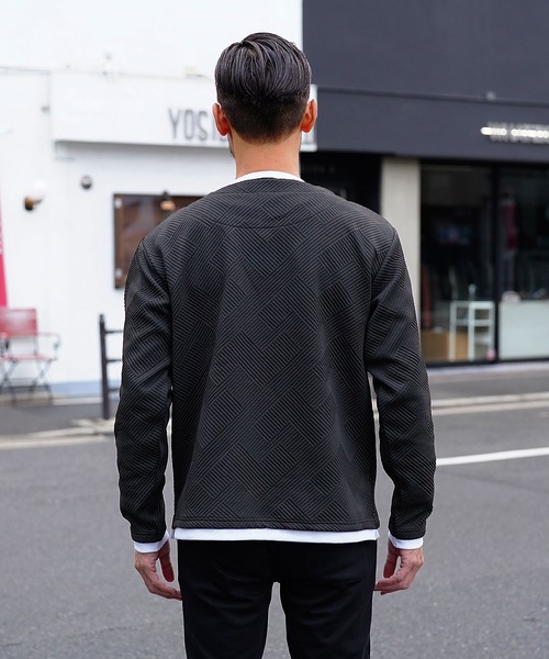 jiggys shop(ジギーズショップ)の「ジオメトリックジャガードフェイクキーネックロンT カットソー 長袖Tシャツ(Tシャツ/カットソー・メンズ・グレー/ブラック/ブラック系その他・LARGE/MEDIUM)」の13枚目の写真
