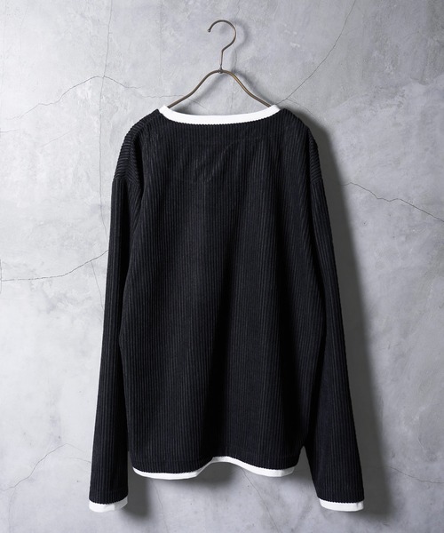 jiggys shop(ジギーズショップ)の「ジオメトリックジャガードフェイクキーネックロンT カットソー 長袖Tシャツ(Tシャツ/カットソー・メンズ・グレー/ブラック/ブラック系その他・LARGE/MEDIUM)」の14枚目の写真