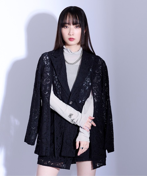 Ellno Loset（エルノロゼット）の「タトゥープリントシアーインナー（Tシャツ/カットソー・メンズ・ライトグレー/ブラック/ブラック系その他/チャコールグレー・MEDIUM/LARGE）」の13枚目の写真