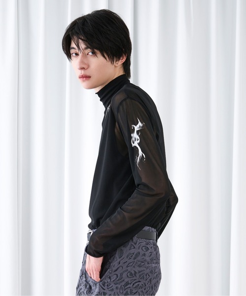 タトゥープリントシアーインナー（Tシャツ/カットソー）｜Ellno Loset