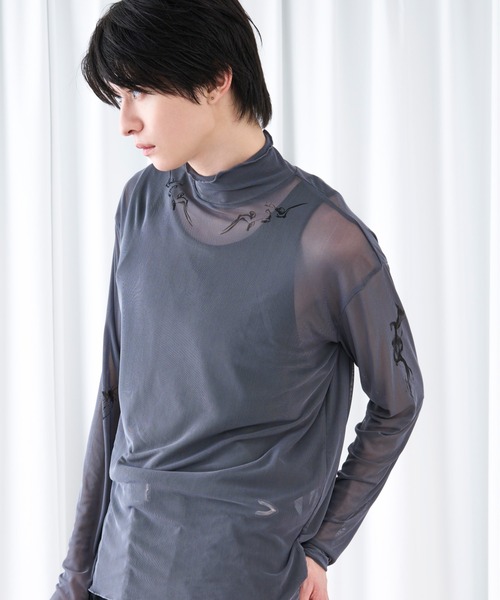 タトゥープリントシアーインナー（Tシャツ/カットソー）｜Ellno Loset