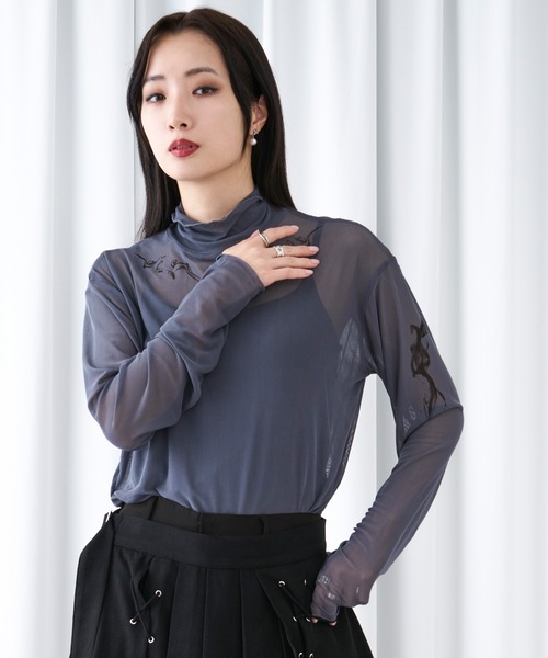 タトゥープリントシアーインナー（Tシャツ/カットソー）｜Ellno Loset