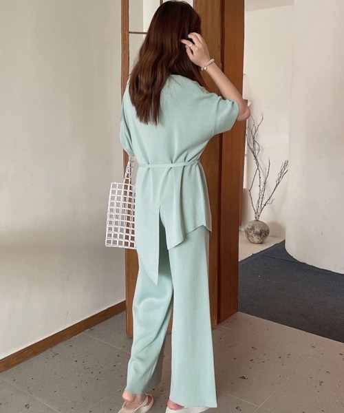 Miniministore(ミニミニストア)の「ニットセットアップ 冷感タッチレディース(サロペット/オーバーオール・レディース・ブラック/ミント/ベージュ/ブラウン・FREE)」の10枚目の写真