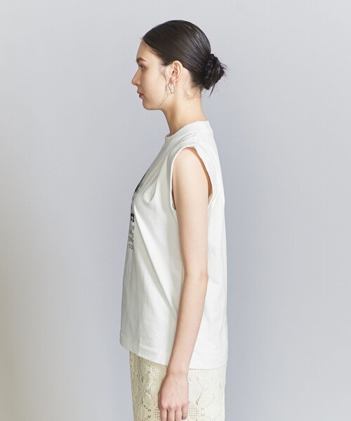 +81BRANCA(ハチイチブランカ)の「【別注】<+81BRANCA>ロールアップ フォトTシャツ(Tシャツ/カットソー・レディース・オフホワイト/ブラック・FREE)」の14枚目の写真